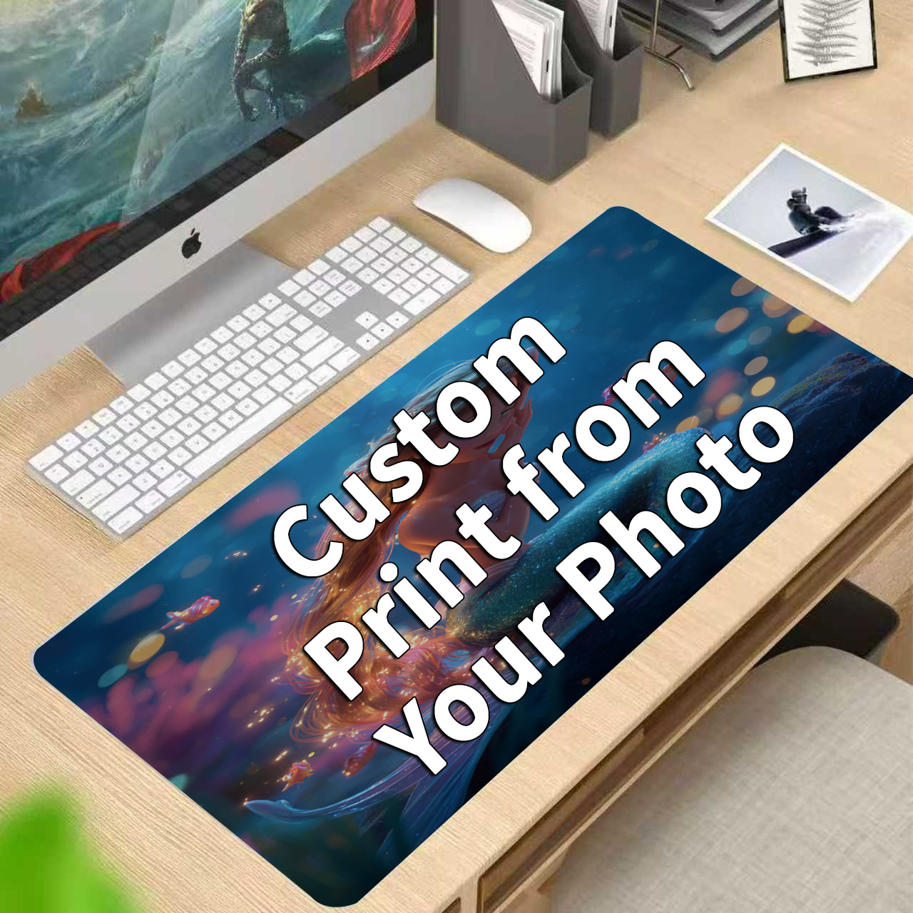 Gaming Accessories Images - แผ่นรองเมาส์แบบกำหนดเองส่วนบุคคล กันน้ำ ฐานยางกันลื่น รูปภาพที่กำหนดเอง แผ่นรองเมาส์สำหรับเล่นเกม อุปกรณ์เสริมสำหรับโต๊ะแล็ปท็อป