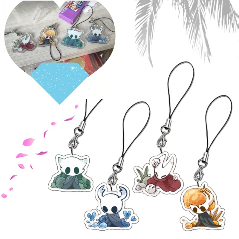 Gaming Accessories For Phone - พวงกุญแจโทรศัพท์ลาย Hollow Knight แบบสองด้าน น่ารัก สไตล์การ์ตูนอนิเมะ