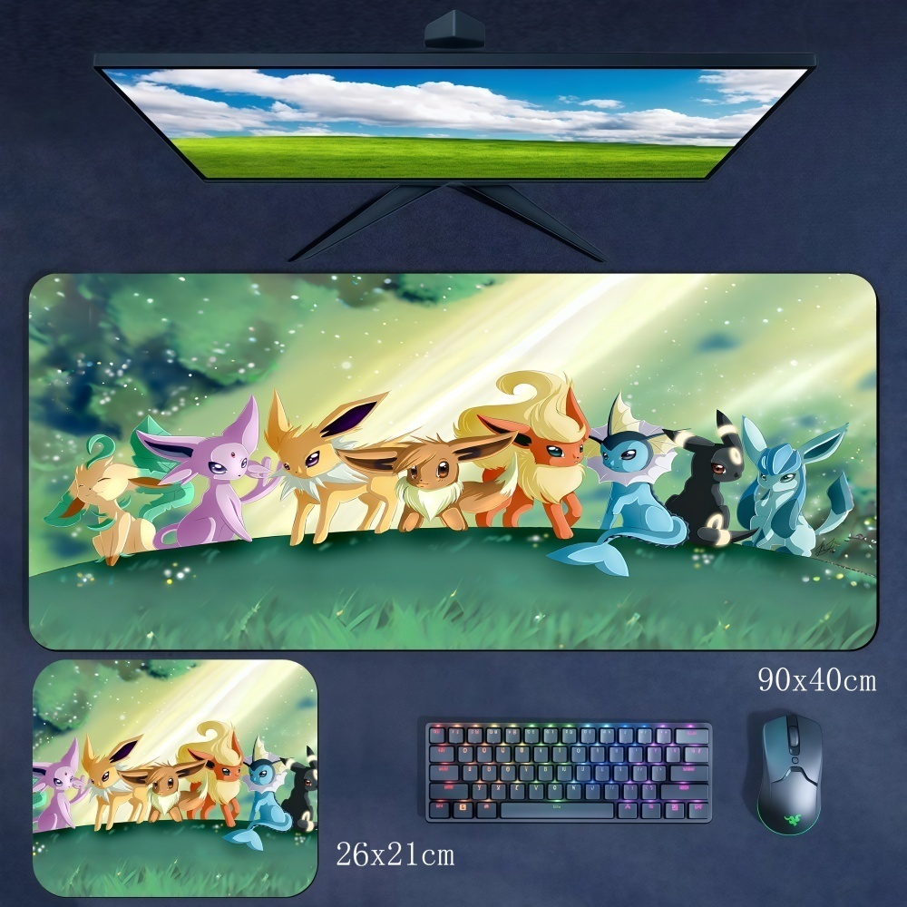Gaming Accessories Images - แผ่นรองเมาส์ยางลายการ์ตูนอนิเมะโปเกมอนน่ารัก คุณภาพภาพคมชัด ขนาดใหญ่ สำหรับเล่นเกม คีย์บอร์ด และอุปกรณ์คอมพิวเตอร์