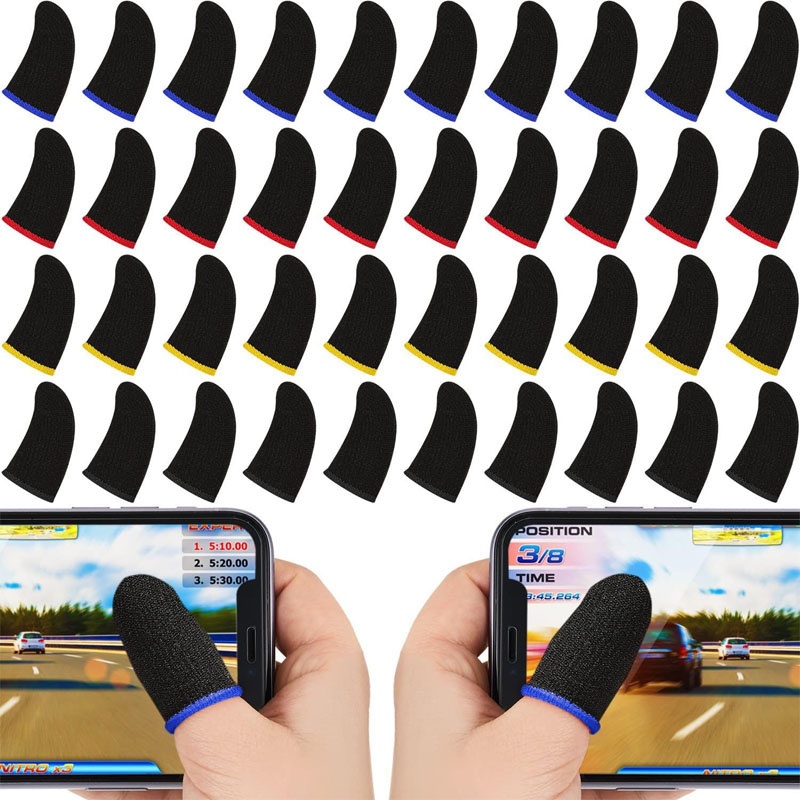 Gaming Accessories Mobile - ปลอกนิ้วกันเหงื่อสำหรับเล่นเกม 20/40 ชิ้น ปลอกนิ้วกันน้ำสำหรับเล่นเกม ปลอกนิ้วหัวแม่มือ ระบายอากาศ