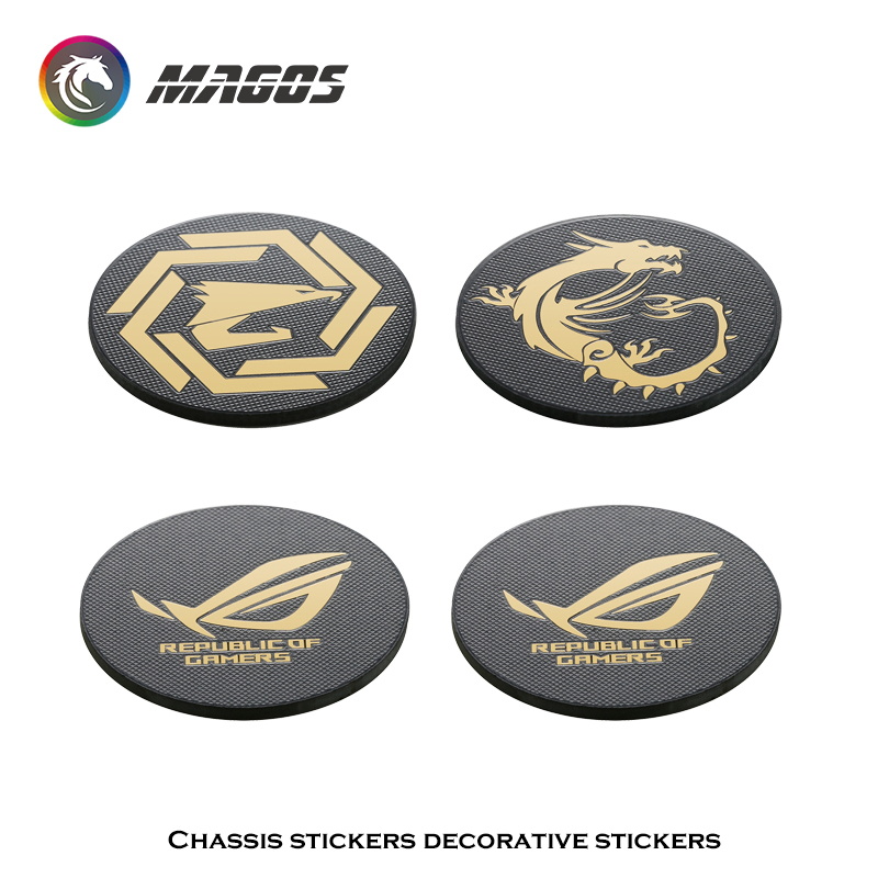 Video Gaming Accessories - พัดลมคอมพิวเตอร์สติกเกอร์โลหะ ROG MSI AORUS โลโก้แชสซีสติกเกอร์โลโก้วาง PC