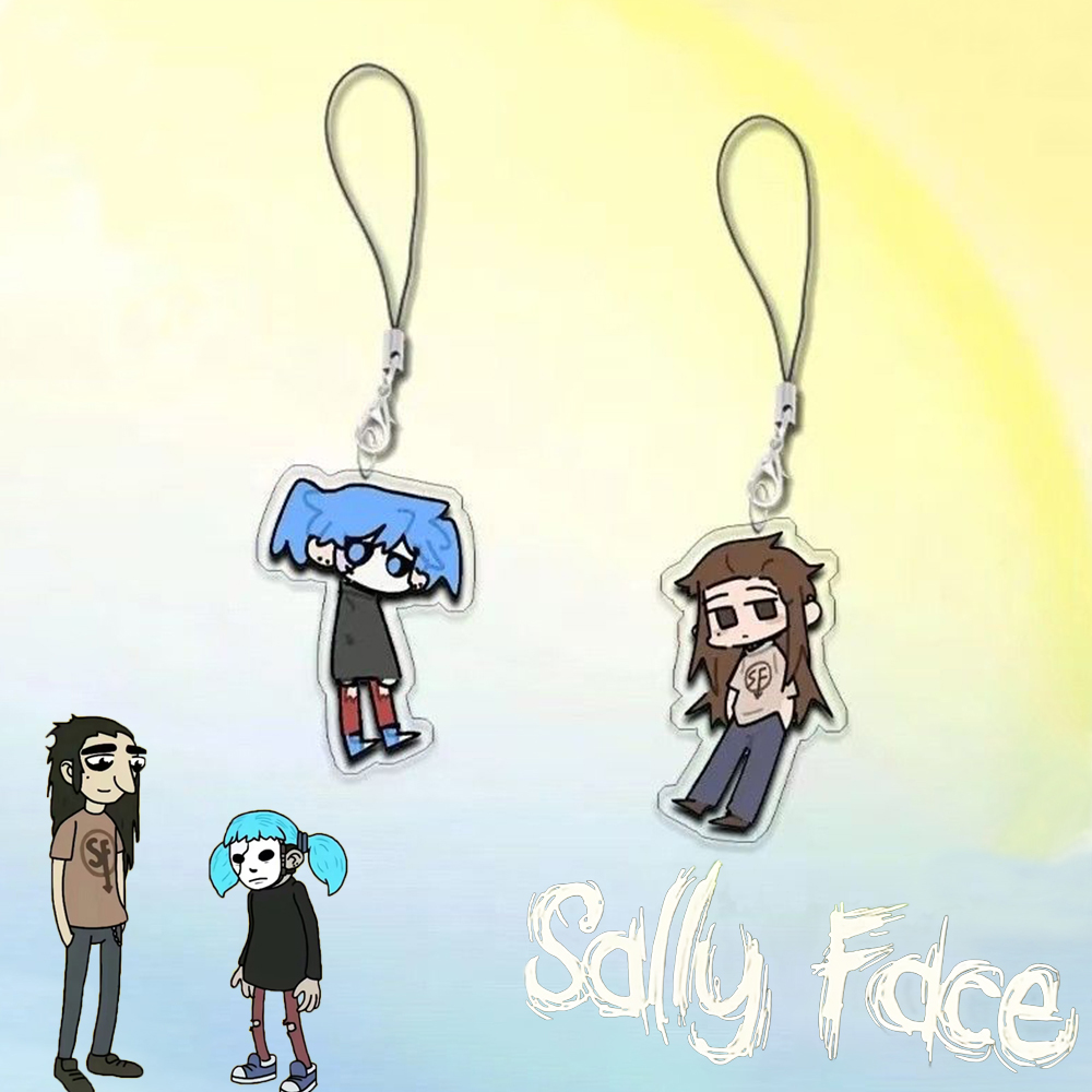 Gaming Accessories For Phone - เกม Sally Face Sal Larry คอสเพลย์พวงกุญแจเชือกอะคริลิคพวงกุญแจสองด้าน
