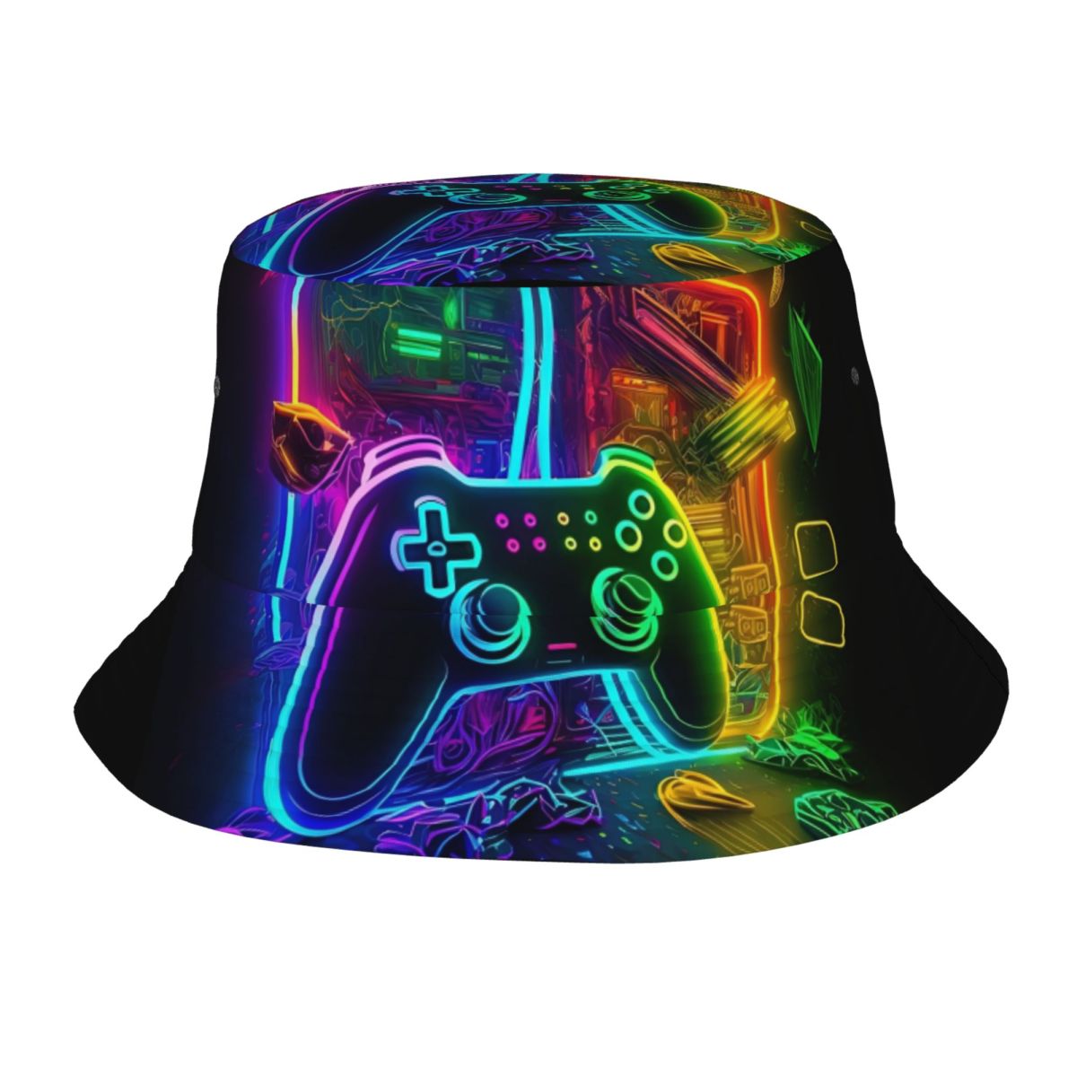 Gaming Accessories In China - หมวกบักเก็ตสำหรับเล่นเกม หมวกชายหาด หมวกตกปลา หมวกกันแดดลายกราฟฟิตี ลายจอยเกมส์ สำหรับเล่นกีฬากลางแจ้ง