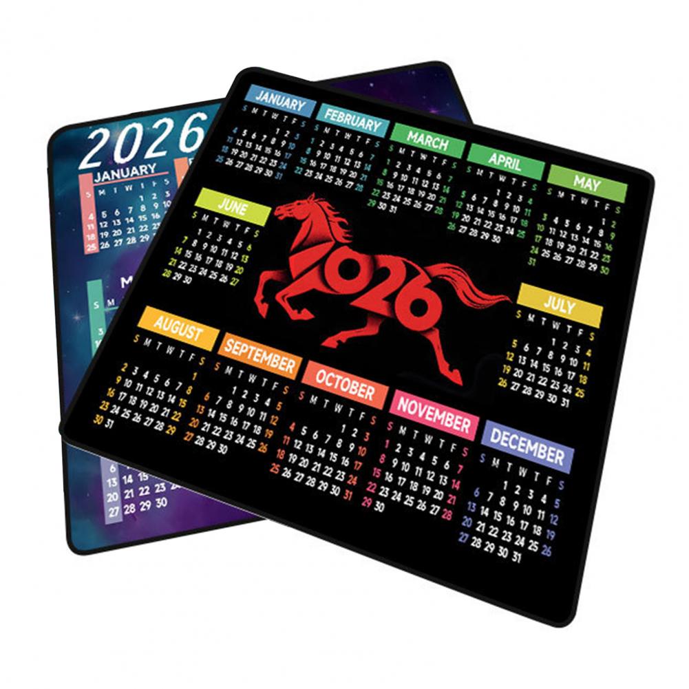 Gaming Accessories Computer - 2026 ปฏิทินแผ่นรองเมาส์กันน้ำโฮมออฟฟิศคอมพิวเตอร์สำหรับเล่นเกมแล็ปท็อปแผ่นรองเมาส์แผ่นรองโต๊ะพร้อมฐานยางกันลื่นอุปกรณ์เสริมสำหรับพีซี