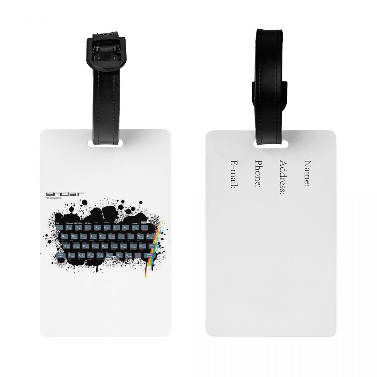 Gaming Accessories Name - แท็กติดกระเป๋าเดินทางลายเกมย้อนยุค ZX Spectrum อุปกรณ์เสริมสำหรับกระเป๋าเดินทาง แฟชั่นการเดินทาง ป้ายติดกระเป๋าเดินทาง