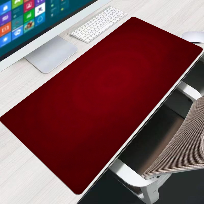 Gaming Office Accessories - แผ่นรองเมาส์สีแดงสำหรับสำนักงาน ขนาดใหญ่ 90x40 ซม. ทำจากยาง อุปกรณ์เสริมสำหรับเล่นเกม