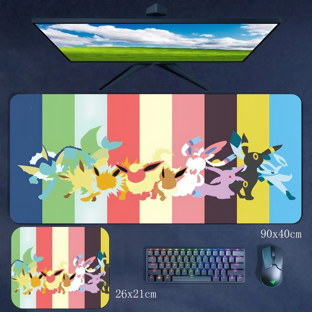 Gaming Accessories Images - แผ่นรองเมาส์ยางลายการ์ตูนอนิเมะโปเกมอนน่ารัก คุณภาพภาพคมชัด ขนาดใหญ่ สำหรับเล่นเกม คีย์บอร์ด และอุปกรณ์คอมพิวเตอร์