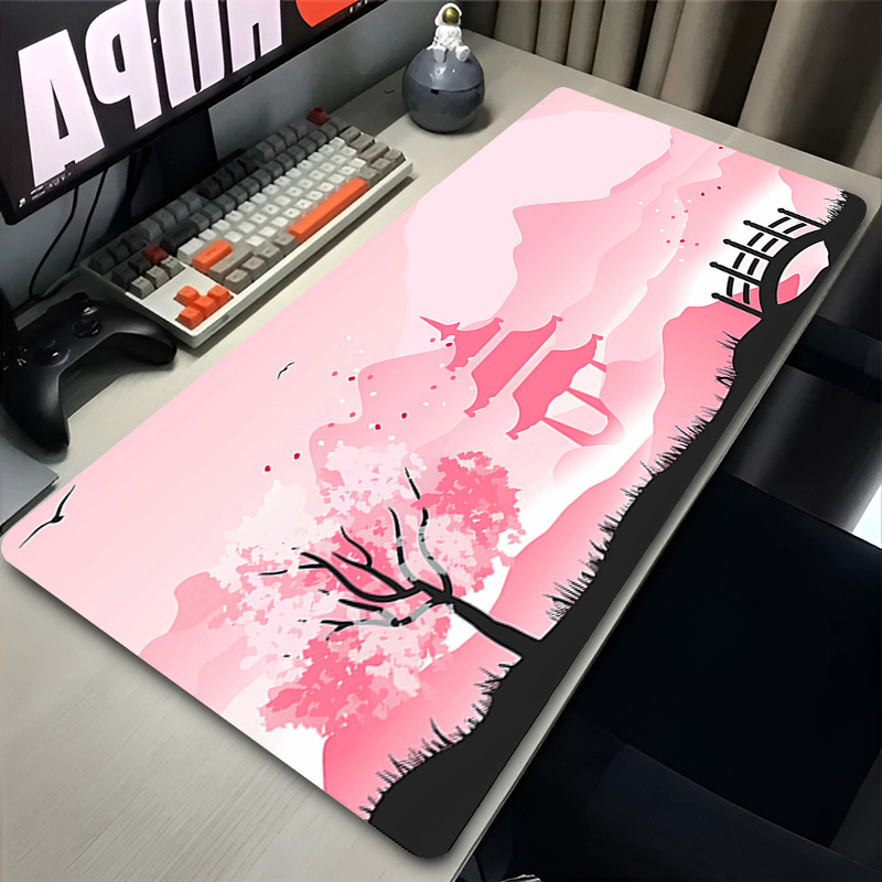 Gaming Accessories Companies - แผ่นรองเมาส์ อุปกรณ์เสริมคอมพิวเตอร์สำหรับเกมเมอร์ แผ่นรองโต๊ะคีย์บอร์ดสีชมพูซากุระ แผ่นรองเมาส์รูปเจดีย์ บริษัทแผ่นรองเมาส์ อุปกรณ์เสริมสำหรับโต๊ะแล็ปท็อปสำหรับเล่นเกม