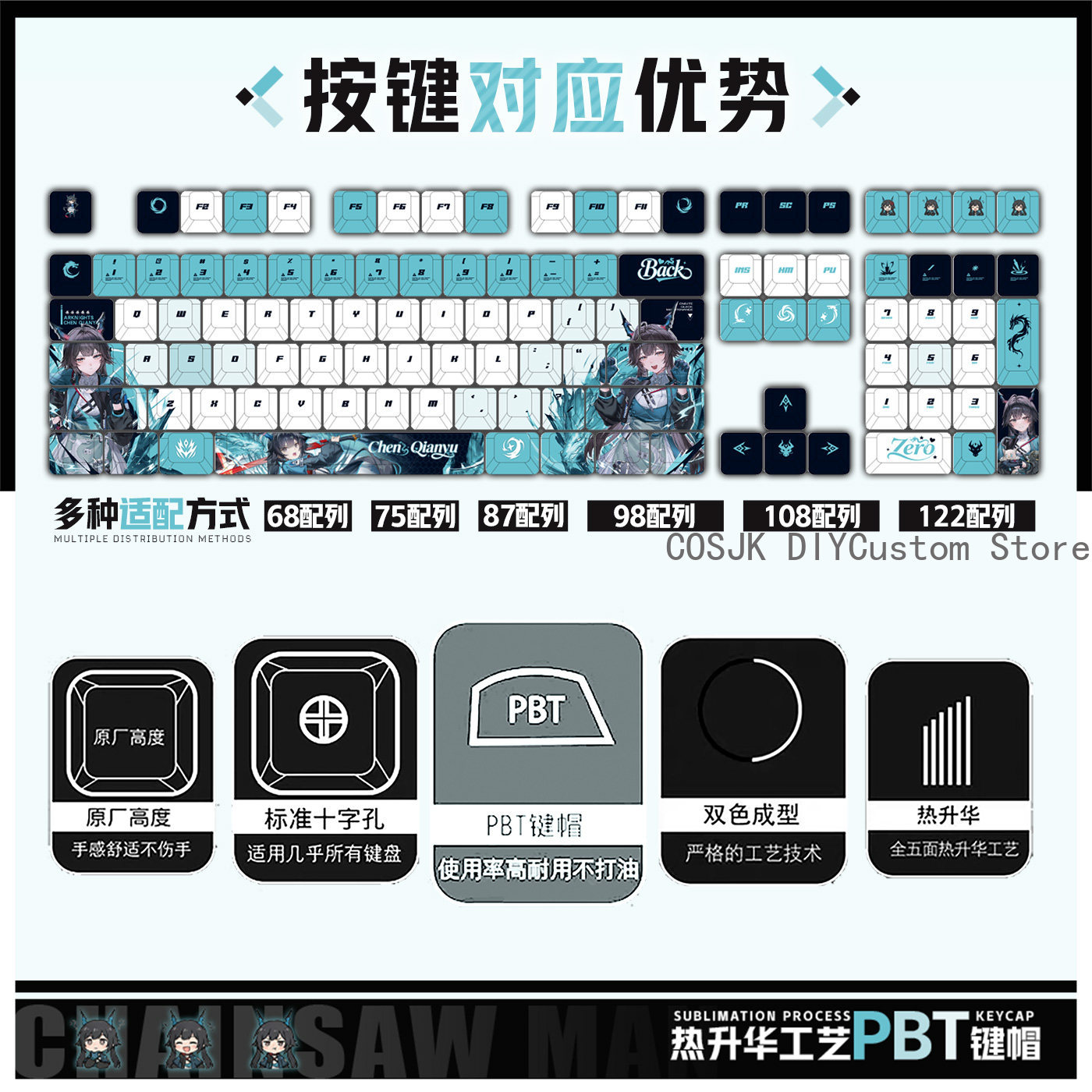 122 คีย์อะนิเมะเฉิน เฉียนหยู อ - Gaming Accessories Computer บทวิจารณ์และราคา