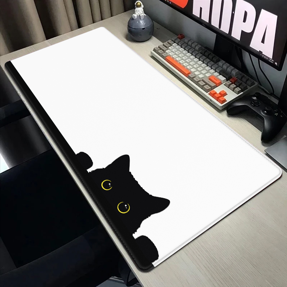 แผ่นรองเมาส์ลายแมวสีดำตลกแผ่นร - Gaming Accessories Companies บทวิจารณ์และราคา