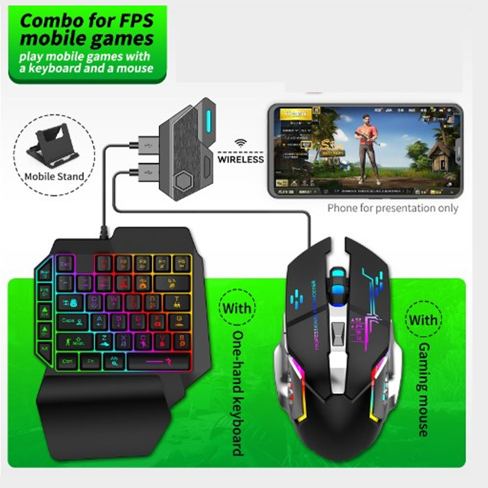ชุดแปลงเมาส์คีย์บอร์ด ชุดคีย์บ - Gaming Accessories Holder บทวิจารณ์และราคา