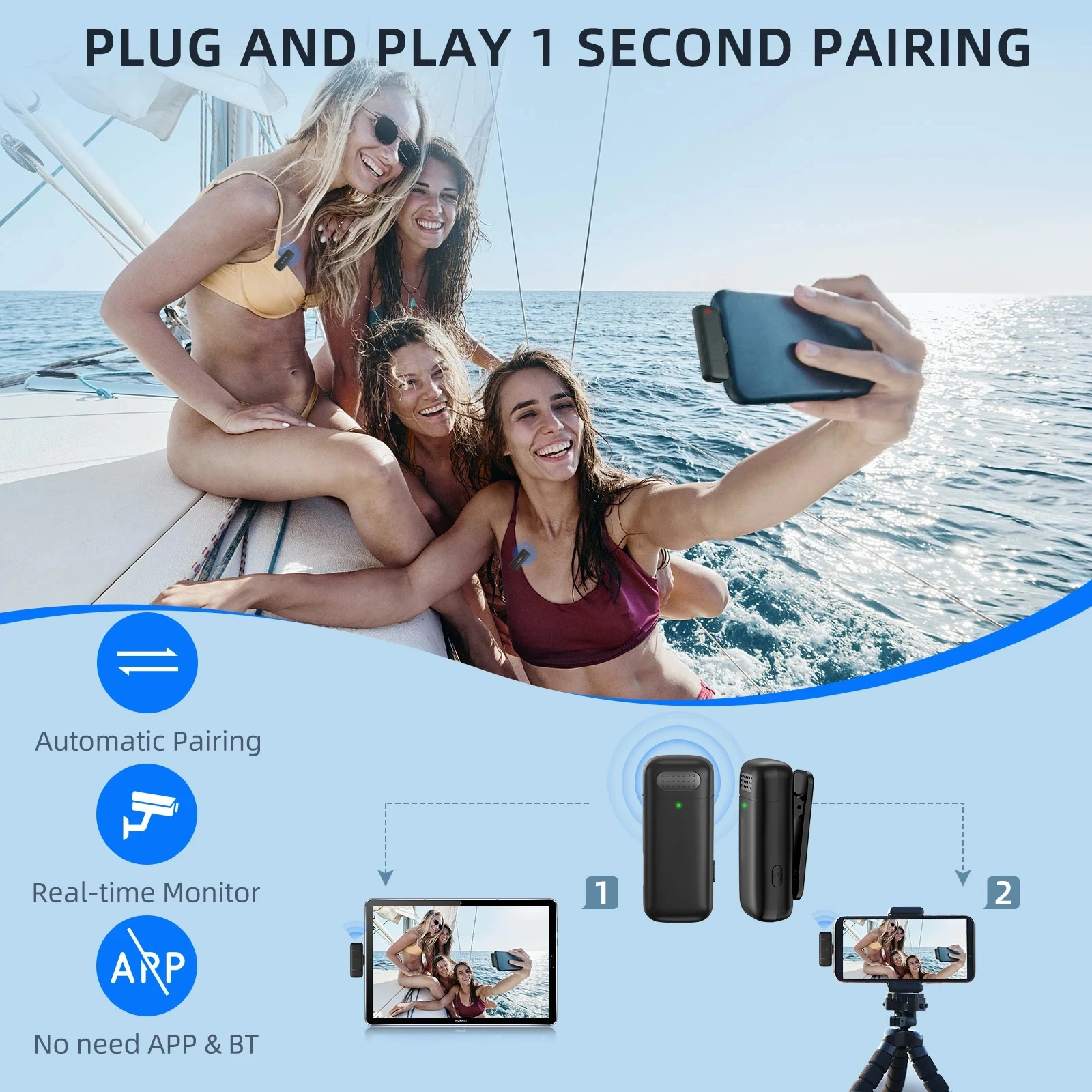 ไมโครโฟนไร้สายแบบหนีบปกเสื้อ 2 - Gaming Accessories Iphone บทวิจารณ์และราคา