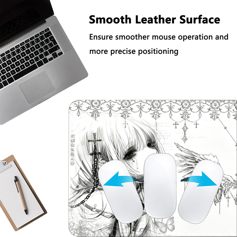 แผ่นรองเมาส์หนังสีดำสีขาวอะนิเ - Gaming Office Accessories บทวิจารณ์และราคา
